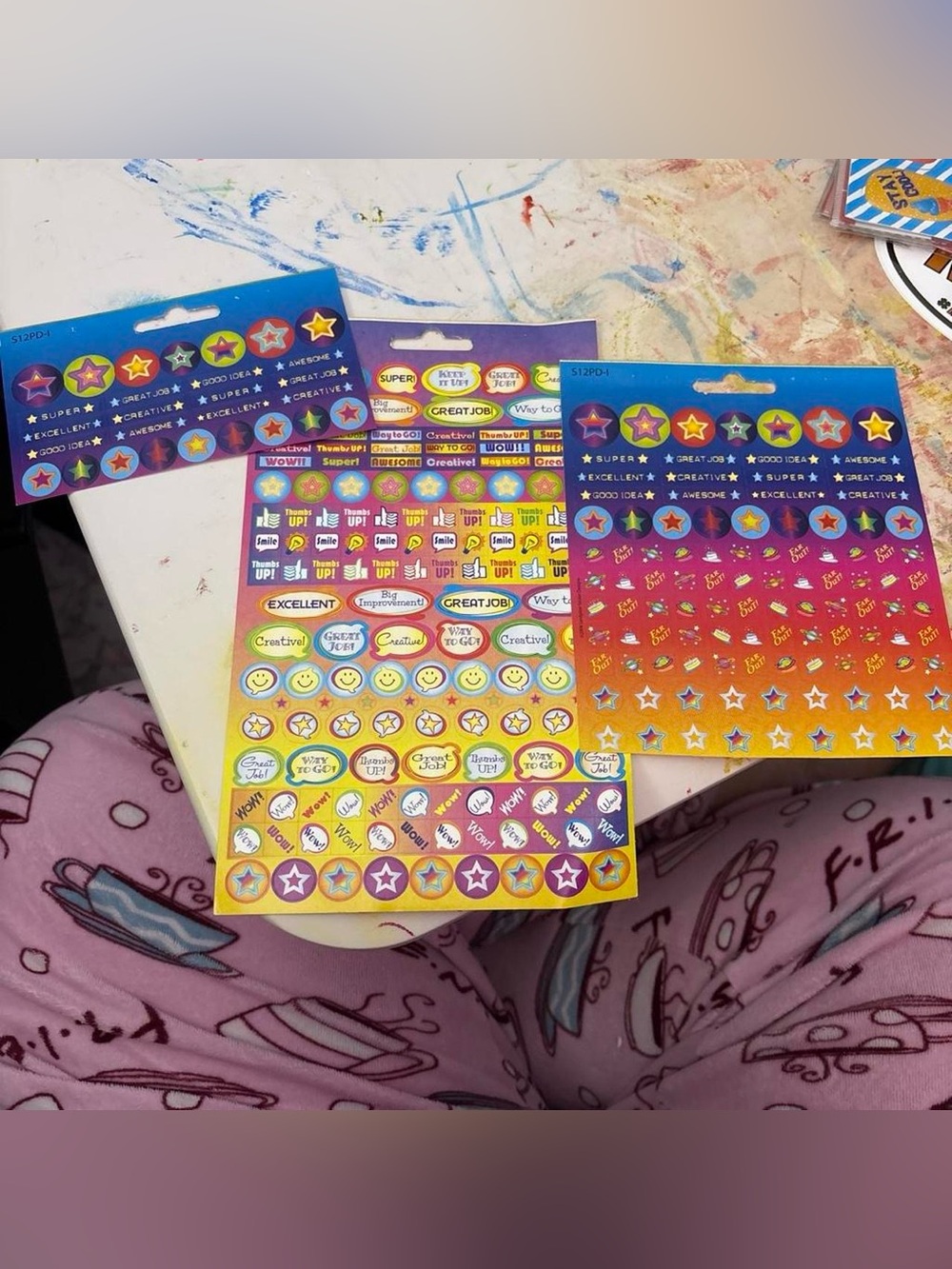 Bright Multicolor Reward Sticker Sheets – Assorted Praise Designs